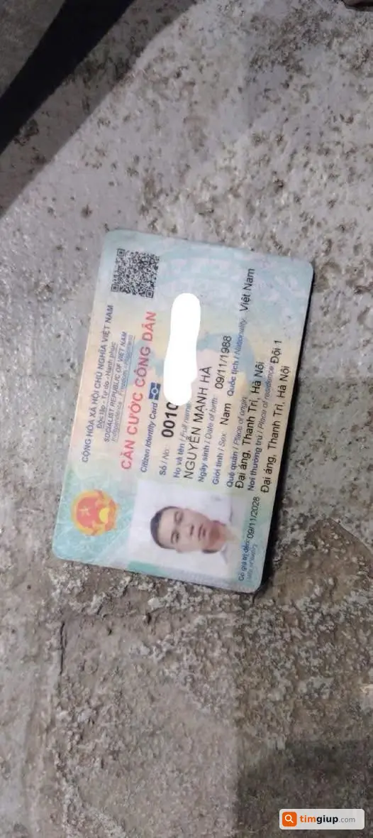 Tìm ví giấy tờ Nguyễn Mạnh Hà khu Long Biên – Yên Nghĩa