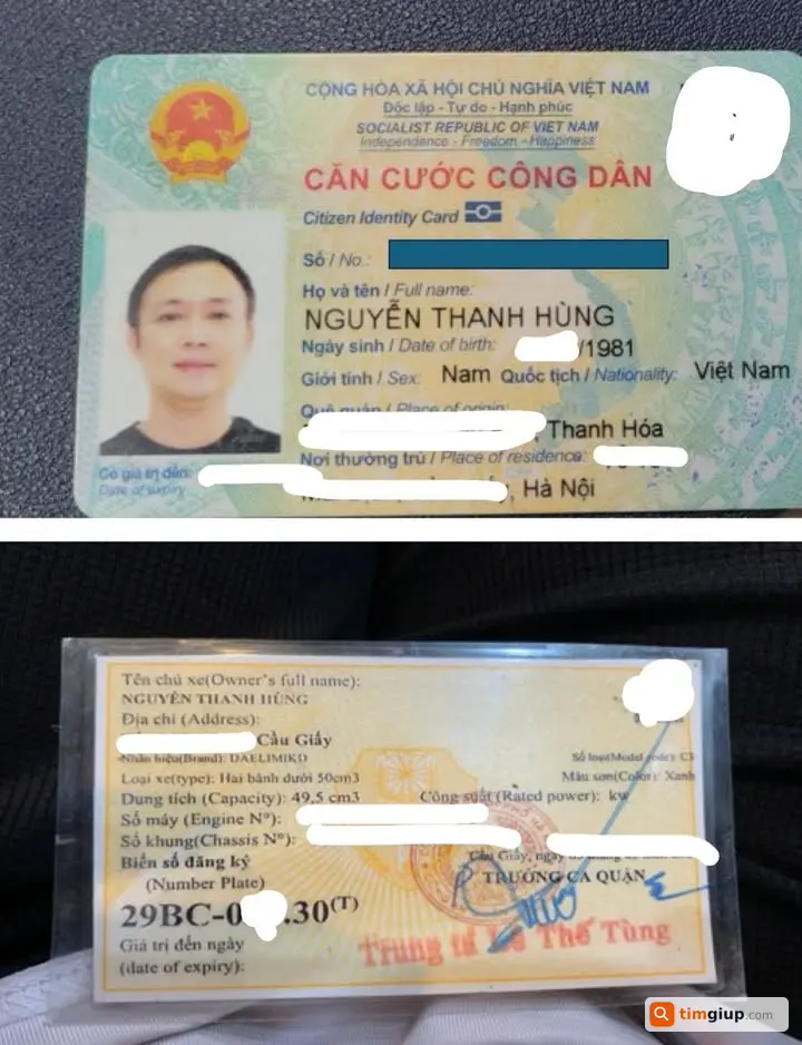 Nhặt ví đen chứa CCCD, GPLX khu Ngoại giao đoàn Cầu Giấy, Hà Nội