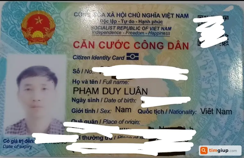 Tìm Căn cước công dân và Bằng lái xe tên Phạm Duy Luân