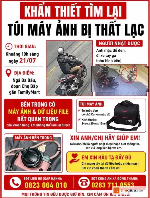 Tìm Túi Máy Ảnh Thất Lạc Khẩn Cấp