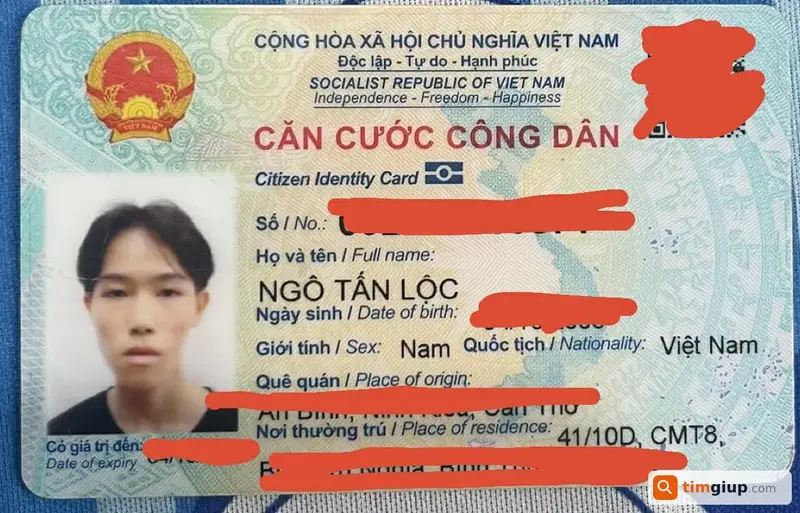 Tìm giấy tờ tùy thân tên Ngô Tấn Lộc tại Cần Thơ