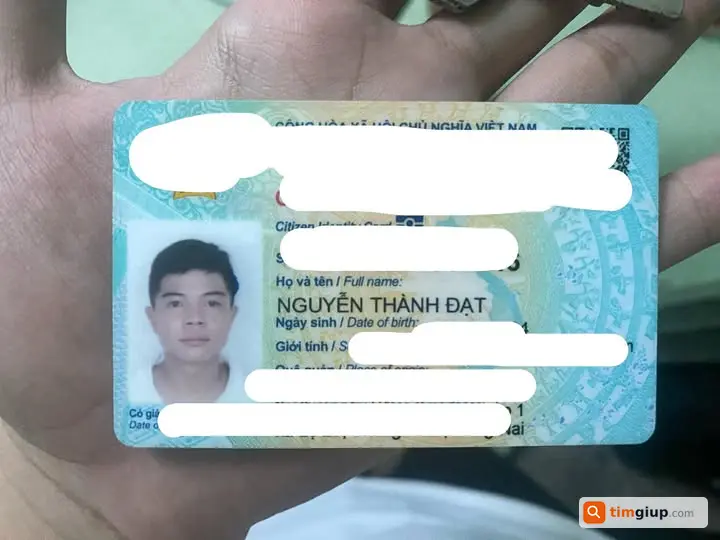 Tìm giấy tờ Nguyễn Thành Đạt mất tại Thủ Đức TP.HCM