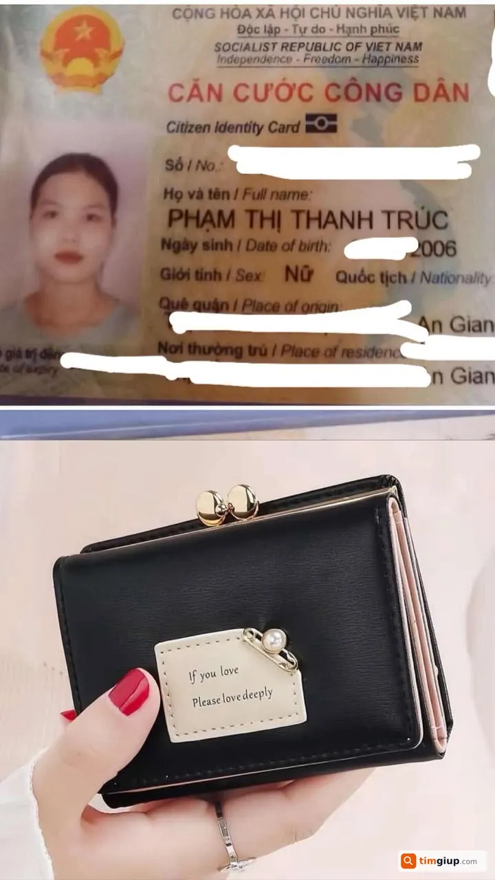 Tìm ví và giấy tờ tùy thân của Phạm Thị Thanh Trúc tại Ninh Kiều, Cần Thơ