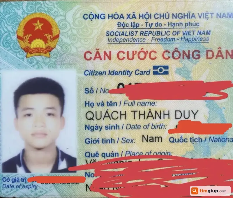Tìm ví đánh rơi mang tên Quách Thành Duy tại Hà Nội