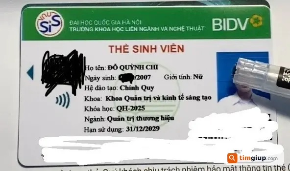 Tìm ví chứa CCCD và thẻ sinh viên tại Đống Đa, Hà Nội